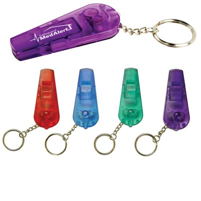 Pocket Red LED Key Light & Whistle