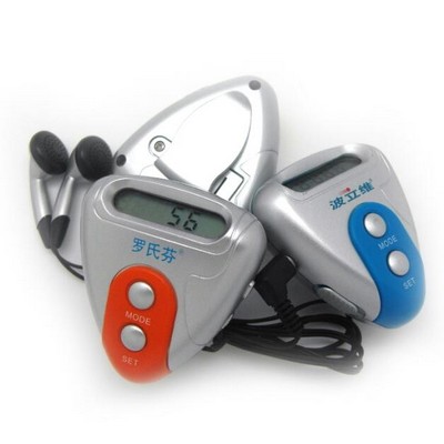 Portable Radio Pedometer w/Earphone