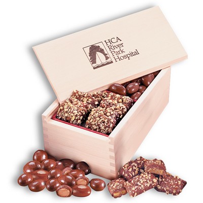 Wooden Collector's Box w/English Butter Toffee & Chocolate Covered Almonds