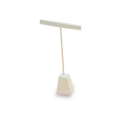 White Leatherette Earring Stand