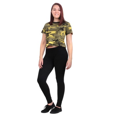 Women's Yellow Stinger Camouflage Crop Top Shirt