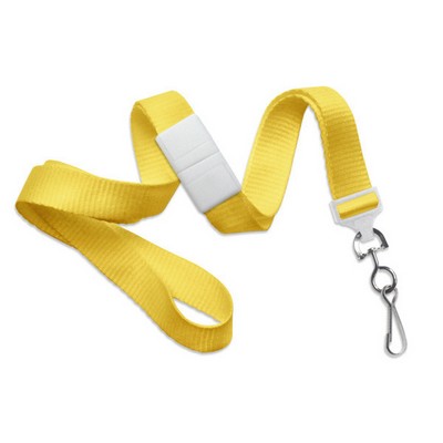 5/8" Blank Breakaway Lanyard w/Swivel Hook (Yellow)