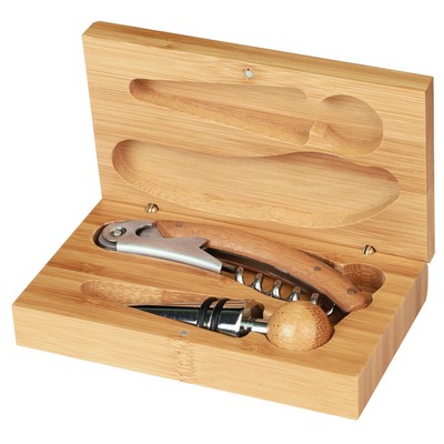 Bamboo 2 PC Wine Tool Set