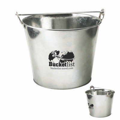 5 Qt Galvanized Ice Bucket w/Bottle Opener