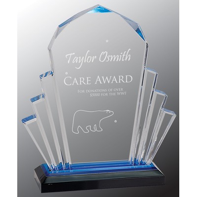 Blue Faceted Impress Acrylic Award