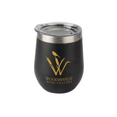 12 oz Stemless Wine Glass with Stainless Steel Band