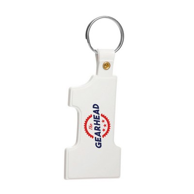 1-Shaped Soft Plastic Key Tag (2 Color Imprint)