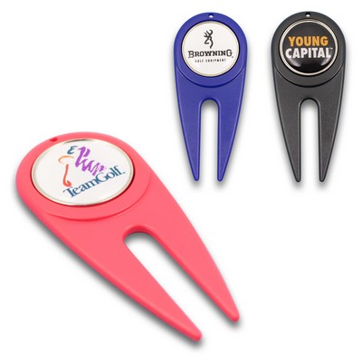 Plastic Golf Divot Tool with Ball Marker