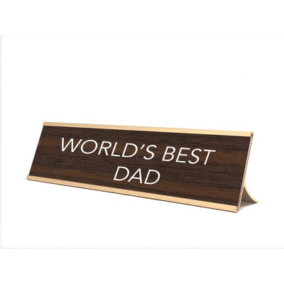 Novelty Nameplate Style (World's Best Dad) - Metallic Frame