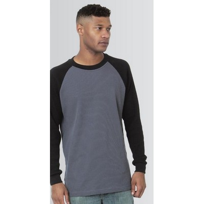 Bayside® Heavyweight Waffle Knit Thermal Raglan Tee w/Cuff