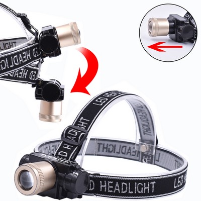 Rechargeable Zoom LED Head Light w/Elastic Strap (Shorter Prod Time)