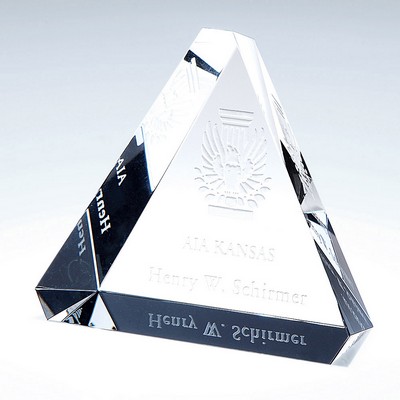 Beveled Triangle Optic Crystal Paperweight Award