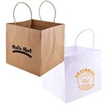 Low Minimum Printed Natural Kraft J-Fold Bag w/Wide Gusset (12"x10"x12")