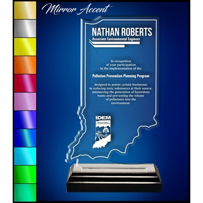 8" Indiana Clear Acrylic Award with Mirror Accent