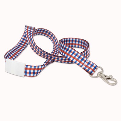 5/8" USA Flag Plaid Design Patriotic Lanyards