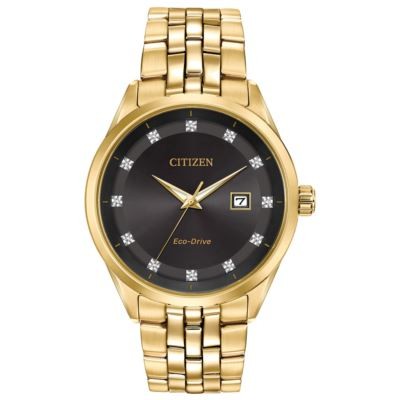 Citizen Men's Corso Eco-Drive Gold-Tone Watch w/Black Dial