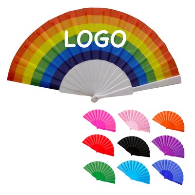 Plastic Rib Fabric Folding Fan