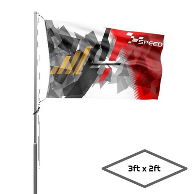 Single-Sided Dye Sublimation 1-Layer 3ft X 2ft Flag