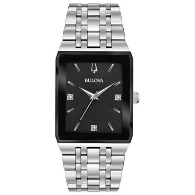 Bulova Men's Futuro Quadra Bracelet Watch, Stainless Steel with Black Dial