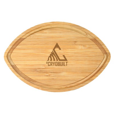 15" Football Shape Bamboo Cutting Board with Juice Groove