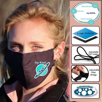 2-Ply Icy Cool Face Mask with Adjustable Ear Loops - Icy-KOOL Cooling Material