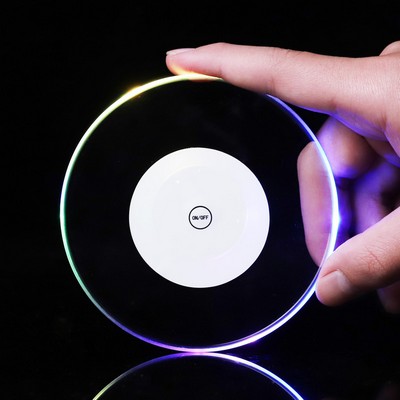 Led Luminous Round Coaster Cup Mat