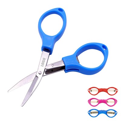 Folded Portable Scissors With Plastic Handle