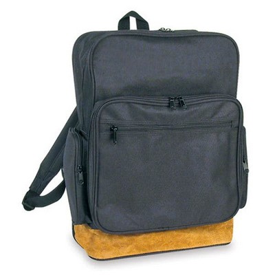 16 Classic Backpacks - Black, Leather Bottom (Case of 24)