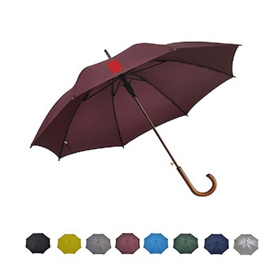 48" Arc Automatic Golf Umbrella With Wooden Handle