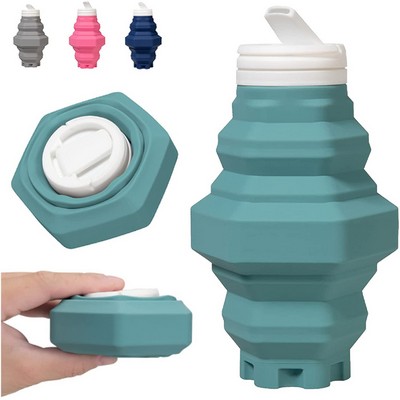 17 Oz. Silicone Collapsible Water Bottle