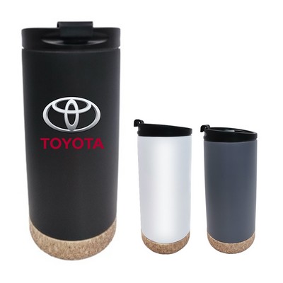 16 Oz. Liquid Logic Tucson Vacuum Insulated Tumbler with Screw-on Flip Top Lid and Faux Cork Bottom