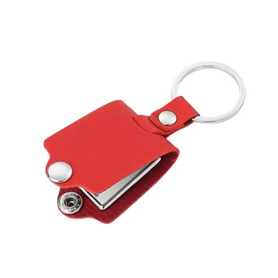 Leather Photo and Metal Keychain