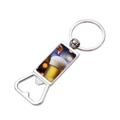 Slim Metal Bottle Opener Keychain