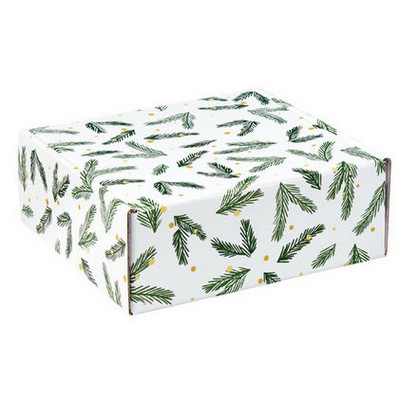 Holly Jolly Corrugated Mailer Box (9"x9"x4")