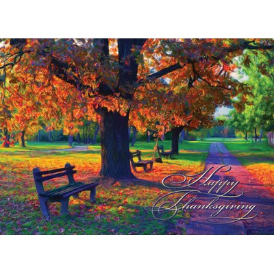 A Park In Glorious Autumn Colors Greeting Card