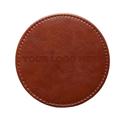 4" PU Leather Coaster