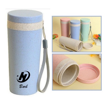 10Oz. Wheat Straw Water Bottle Drinking Travel Bottle