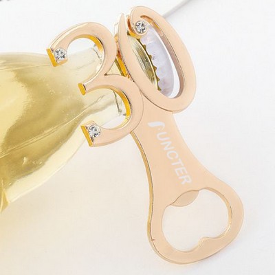 30th Birthday Shape Metal Bottle Opener