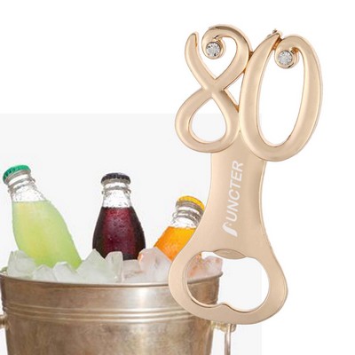 80th Birthday Shape Metal Bottle Opener