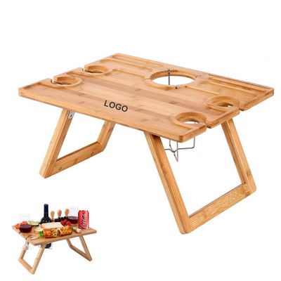 Portable Wine Picnic Table (direct import)