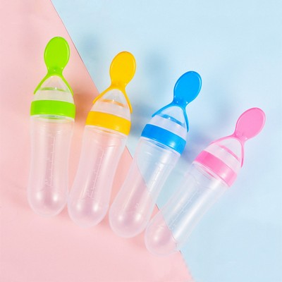 Silicone 90ml Baby Squeeze Feeder Spoon Bottle