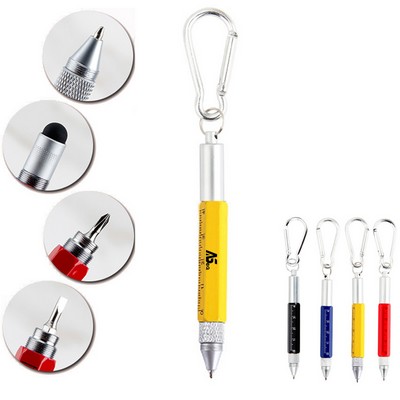 6 in 1 Aluminum Ballpoint Pen with Screwdriver