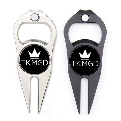 Golf Divot Repair Tool With Bottle Opener