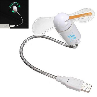 USB Electric Fan with LED Light