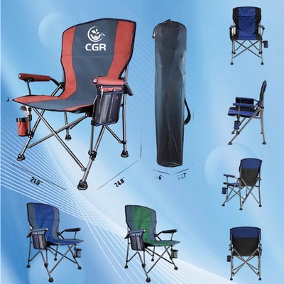 Portable Camping Folding Chair with Cup Holder and Storage Bag for Convenient Outdoor Seating