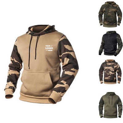 Men's Contrast Color Military Sweatshirt