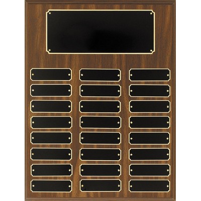 Walnut Finish Perpetual Plaque, 12 x 16", 24 plates