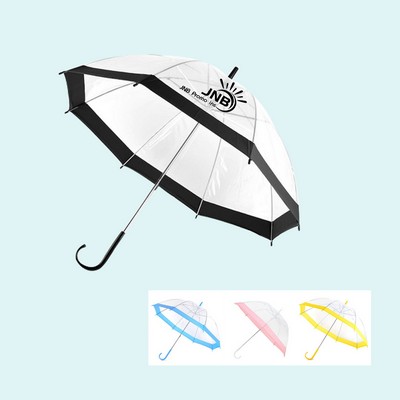 Transparent Umbrella with Colorful Border