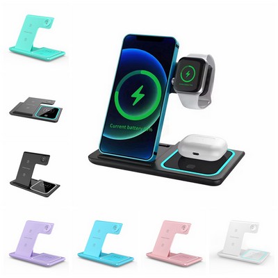 15 Watt Folding 3 in 1 Qi Wireless Charger