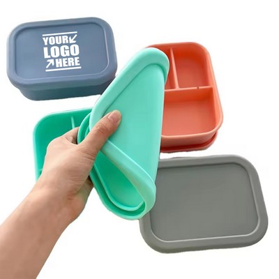 3-Compartment Silicone Lunch Box Lunch Container